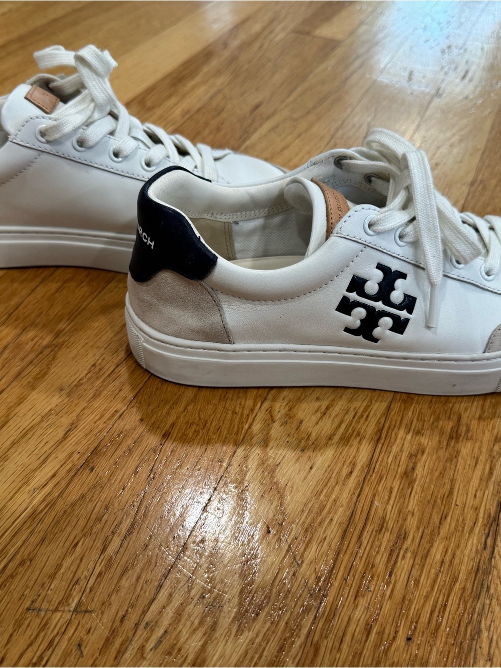 Tory Burch Color Block Signature T-Logo Leather sneakers